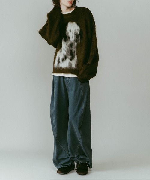 Knuth Marf(クヌースマーフ)の「【Knuth Marf】dalmatian shaggy knit(unisex)/green/ニットセーター(ニット/セーター・レディース・グリーン/ベージュ/ブルー・FREE)」の20枚目の写真