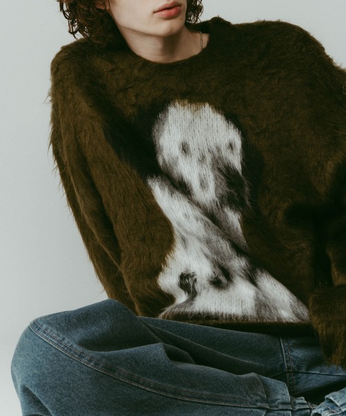 Knuth Marf(クヌースマーフ)の「【Knuth Marf】dalmatian shaggy knit(unisex)/green/ニットセーター(ニット/セーター・レディース・グリーン/ベージュ/ブルー・FREE)」の12枚目の写真