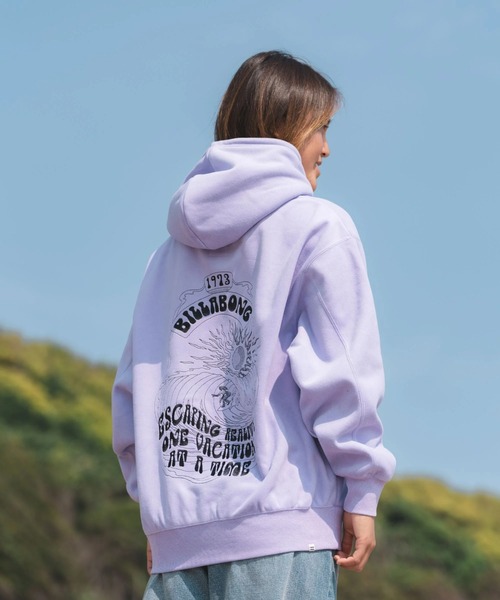 BILLABONG(ビラボン)の「BILLABONG レディース FEELIN FREE BIG LOOS パーカー 【BIG LOOSE】【2025年秋冬モデル】/ビラボンバックロゴ刺繍ルーズフィットプルオーバーパーカー・フーディー(パーカー・レディース・ブラック/ターコイズブルー/ラベンダー/ホワイト・MEDIUM)」の4枚目の写真