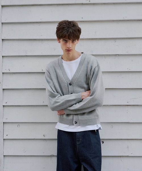 Regen Glanz(レーゲングランツ)の「cropped knit cardigan/クロップドニットカーディガン(カーディガン/ボレロ・メンズ・ブラック/グレー・MEDIUM/SMALL/LARGE)」の5枚目の写真
