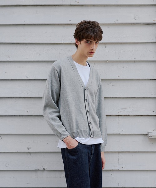 Regen Glanz(レーゲングランツ)の「cropped knit cardigan/クロップドニットカーディガン(カーディガン/ボレロ・メンズ・ブラック/グレー・MEDIUM/SMALL/LARGE)」の4枚目の写真