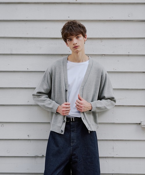 Regen Glanz(レーゲングランツ)の「cropped knit cardigan/クロップドニットカーディガン(カーディガン/ボレロ・メンズ・ブラック/グレー・MEDIUM/SMALL/LARGE)」の7枚目の写真