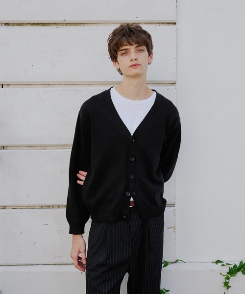Regen Glanz(レーゲングランツ)の「cropped knit cardigan/クロップドニットカーディガン(カーディガン/ボレロ・メンズ・ブラック/グレー・MEDIUM/SMALL/LARGE)」の17枚目の写真