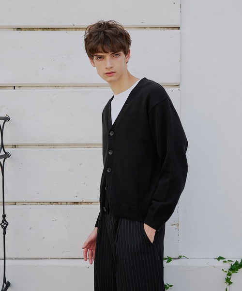 Regen Glanz(レーゲングランツ)の「cropped knit cardigan/クロップドニットカーディガン(カーディガン/ボレロ・メンズ・ブラック/グレー・MEDIUM/SMALL/LARGE)」の18枚目の写真