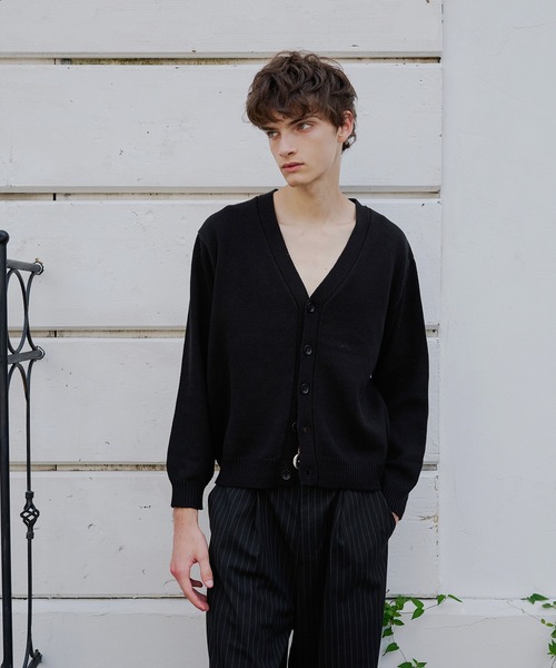Regen Glanz(レーゲングランツ)の「cropped knit cardigan/クロップドニットカーディガン(カーディガン/ボレロ・メンズ・ブラック/グレー・MEDIUM/SMALL/LARGE)」の13枚目の写真