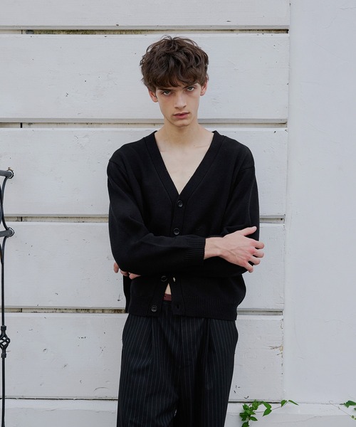 Regen Glanz(レーゲングランツ)の「cropped knit cardigan/クロップドニットカーディガン(カーディガン/ボレロ・メンズ・ブラック/グレー・MEDIUM/SMALL/LARGE)」の15枚目の写真