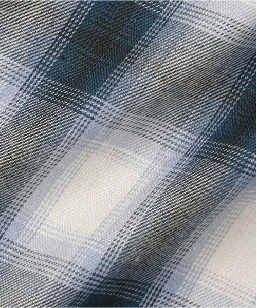 Right-on（ライトオン）の「【ヒップまでカバー】【HONEYSUCKLE ROSE】オンブレチェックシャツ (ゆったりシルエット/前後差丈)（シャツ/ブラウス・レディース・ブルー/ブラック/ブラウン・S/L/M）」の15枚目の写真