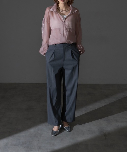 each（イーチ）の「シアートラックジャケット（ブルゾン・レディース・ピンク/グレー/ブラック・FREE）」の20枚目の写真