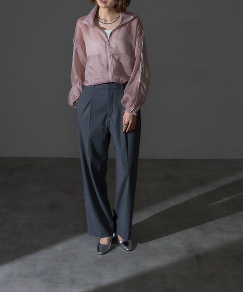 each（イーチ）の「シアートラックジャケット（ブルゾン・レディース・ピンク/グレー/ブラック・FREE）」の21枚目の写真