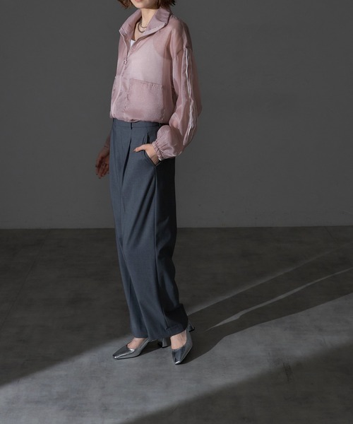 each（イーチ）の「シアートラックジャケット（ブルゾン・レディース・ピンク/グレー/ブラック・FREE）」の22枚目の写真