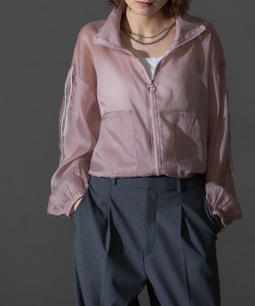 each（イーチ）の「シアートラックジャケット（ブルゾン・レディース・ピンク/グレー/ブラック・FREE）」の17枚目の写真