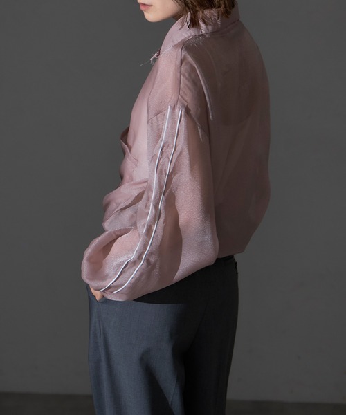 each（イーチ）の「シアートラックジャケット（ブルゾン・レディース・ピンク/グレー/ブラック・FREE）」の19枚目の写真