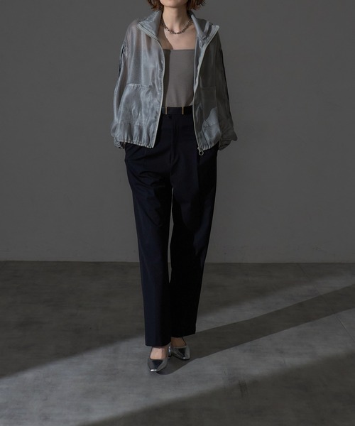 each（イーチ）の「シアートラックジャケット（ブルゾン・レディース・ピンク/グレー/ブラック・FREE）」の6枚目の写真