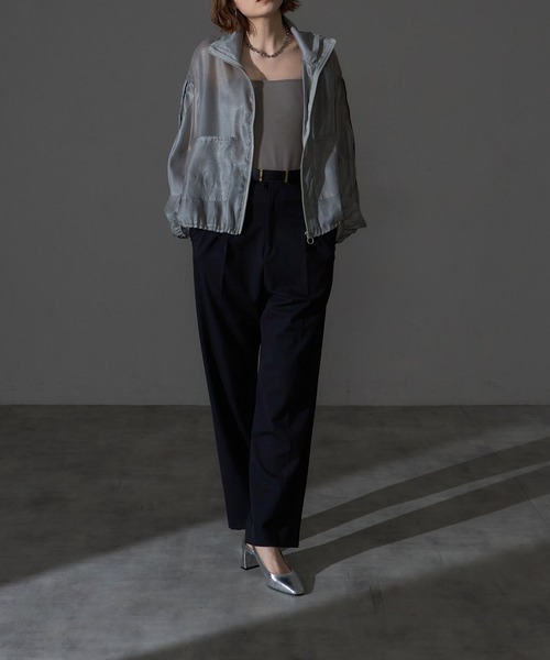 each（イーチ）の「シアートラックジャケット（ブルゾン・レディース・ピンク/グレー/ブラック・FREE）」の7枚目の写真