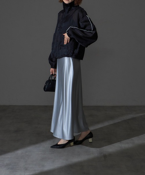 each（イーチ）の「シアートラックジャケット（ブルゾン・レディース・ピンク/グレー/ブラック・FREE）」の14枚目の写真