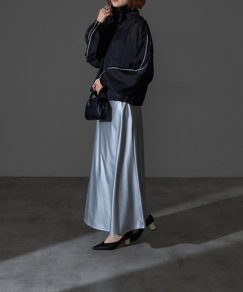 each（イーチ）の「シアートラックジャケット（ブルゾン・レディース・ピンク/グレー/ブラック・FREE）」の15枚目の写真