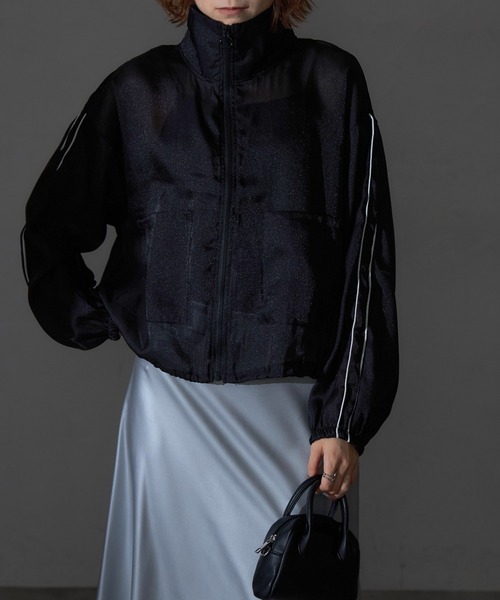 each（イーチ）の「シアートラックジャケット（ブルゾン・レディース・ピンク/グレー/ブラック・FREE）」の10枚目の写真