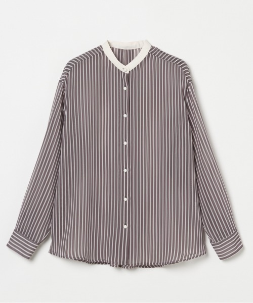 HELIOPOLE（エリオポール）の「the EDITOR SHIRT (CHIFFON)（シャツ/ブラウス・レディース・グレー/ホワイト・38）」の2枚目の写真