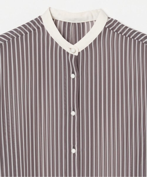 HELIOPOLE（エリオポール）の「the EDITOR SHIRT (CHIFFON)（シャツ/ブラウス・レディース・グレー/ホワイト・38）」の5枚目の写真
