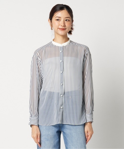 HELIOPOLE（エリオポール）の「the EDITOR SHIRT (CHIFFON)（シャツ/ブラウス・レディース・グレー/ホワイト・38）」の9枚目の写真