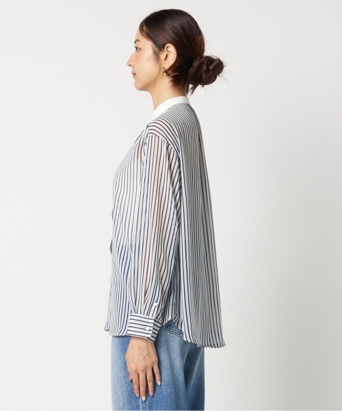 HELIOPOLE（エリオポール）の「the EDITOR SHIRT (CHIFFON)（シャツ/ブラウス・レディース・グレー/ホワイト・38）」の10枚目の写真