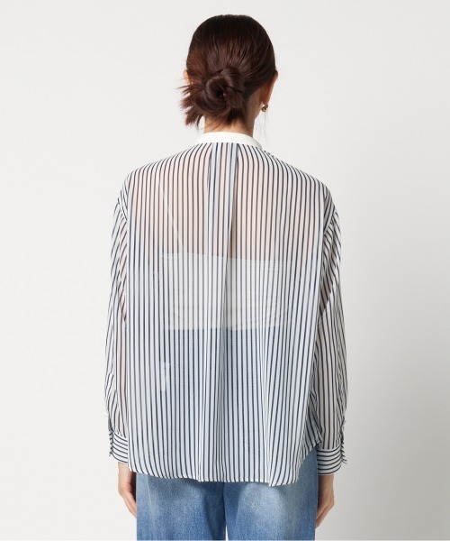 HELIOPOLE（エリオポール）の「the EDITOR SHIRT (CHIFFON)（シャツ/ブラウス・レディース・グレー/ホワイト・38）」の11枚目の写真