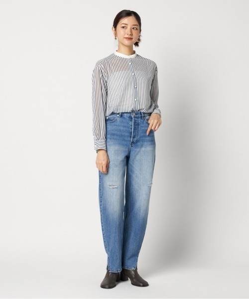 HELIOPOLE（エリオポール）の「the EDITOR SHIRT (CHIFFON)（シャツ/ブラウス・レディース・グレー/ホワイト・38）」の13枚目の写真