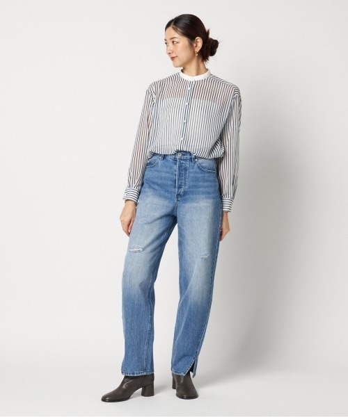 HELIOPOLE（エリオポール）の「the EDITOR SHIRT (CHIFFON)（シャツ/ブラウス・レディース・グレー/ホワイト・38）」の14枚目の写真