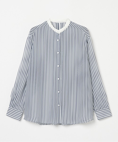 HELIOPOLE（エリオポール）の「the EDITOR SHIRT (CHIFFON)（シャツ/ブラウス・レディース・グレー/ホワイト・38）」の3枚目の写真