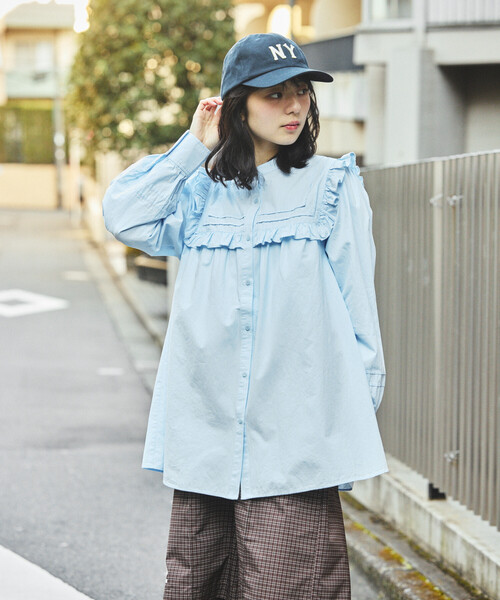 ✨完売品新品タグ付きH&M✨フリルブラウス セール】＜新色追加＞スクエア スタンドフリルブラウス（シャツ