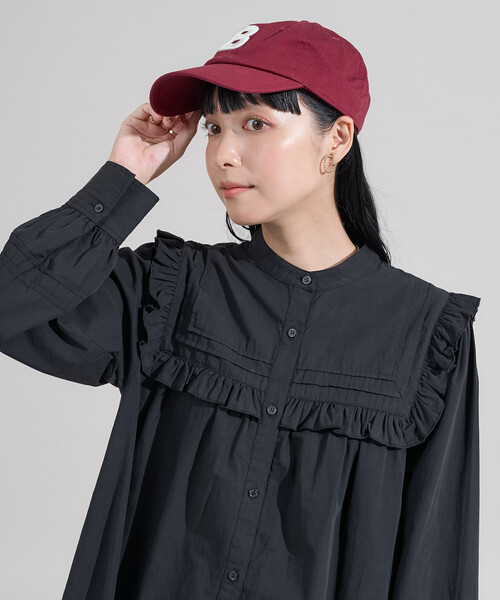 FREAK'S STORE(フリークスストア)の「<新色追加>スクエア スタンドフリルブラウス(シャツ/ブラウス・レディース・ブラック/オリーブ/オフホワイト/サックスブルー・フリ-)」の18枚目の写真