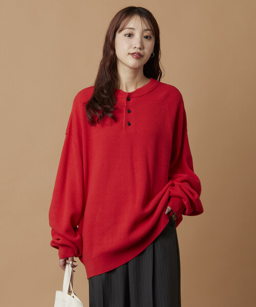 セール】限定展開 リラックスフィット 片畦リンキング ヘンリーネック