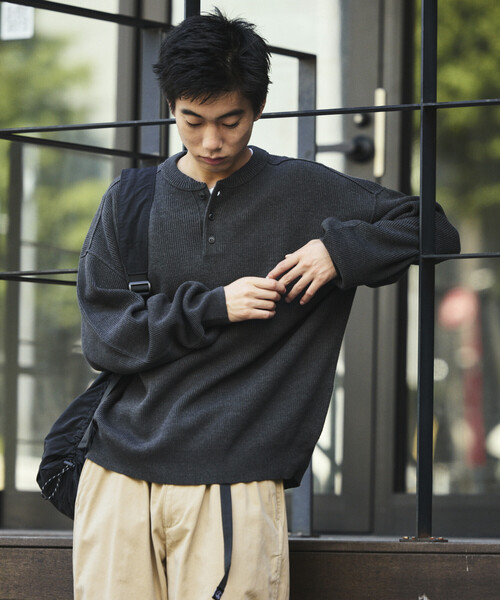 セール】限定展開 リラックスフィット 片畦リンキング ヘンリーネック