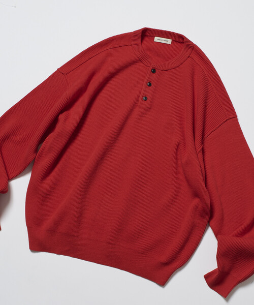 セール】限定展開 リラックスフィット 片畦リンキング ヘンリーネック