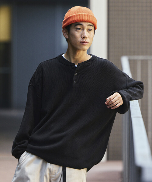 セール】限定展開 リラックスフィット 片畦リンキング ヘンリーネック