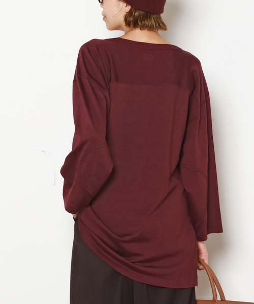 AP STUDIO(エーピーストゥディオ)の「【athletic wear MASON】別注レーヨンフットボールTシャツ(Tシャツ/カットソー・レディース・ブルー/ボルドー・FREE)」の9枚目の写真