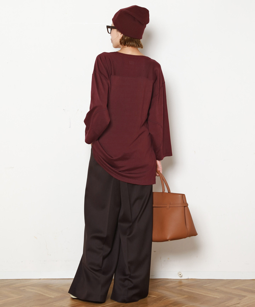 AP STUDIO(エーピーストゥディオ)の「【athletic wear MASON】別注レーヨンフットボールTシャツ(Tシャツ/カットソー・レディース・ブルー/ボルドー・FREE)」の6枚目の写真