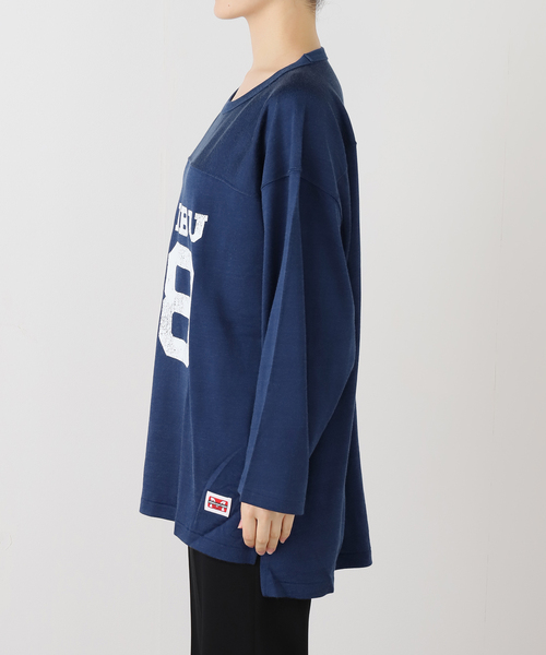 AP STUDIO(エーピーストゥディオ)の「【athletic wear MASON】別注レーヨンフットボールTシャツ(Tシャツ/カットソー・レディース・ブルー/ボルドー・FREE)」の21枚目の写真