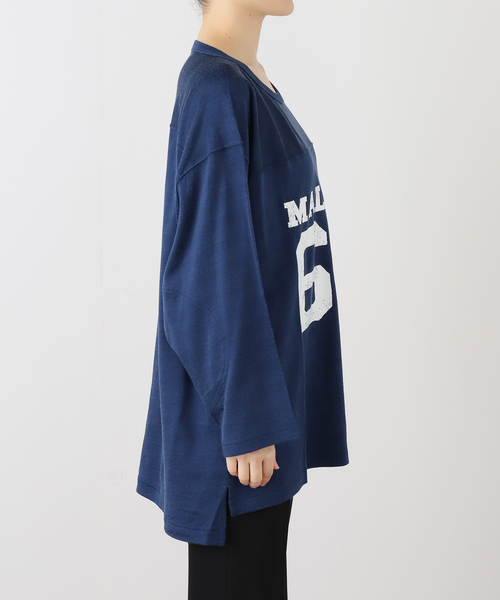 AP STUDIO(エーピーストゥディオ)の「【athletic wear MASON】別注レーヨンフットボールTシャツ(Tシャツ/カットソー・レディース・ブルー/ボルドー・FREE)」の19枚目の写真