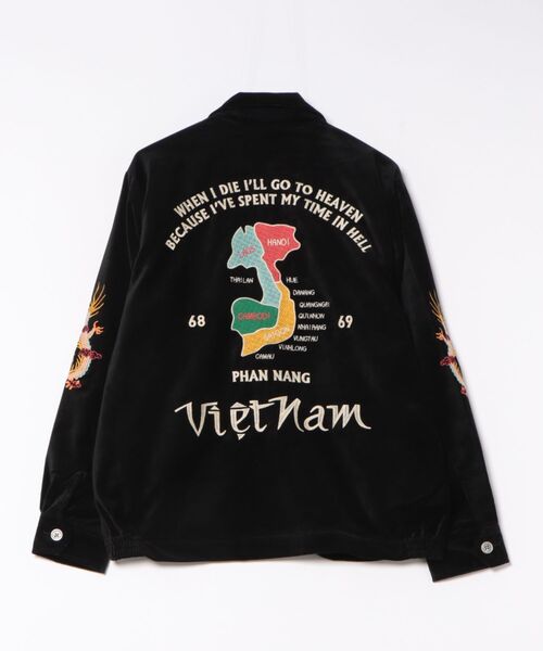HOUSTON(ヒューストン)の「HOUSTON / COTTON VELVETEEN VIETNAM JACKET TIGER・MAP / 51507 / 51508(スカジャン・レディース・ブラック/ブラック系その他・X-LARGE/LARGE)」の3枚目の写真