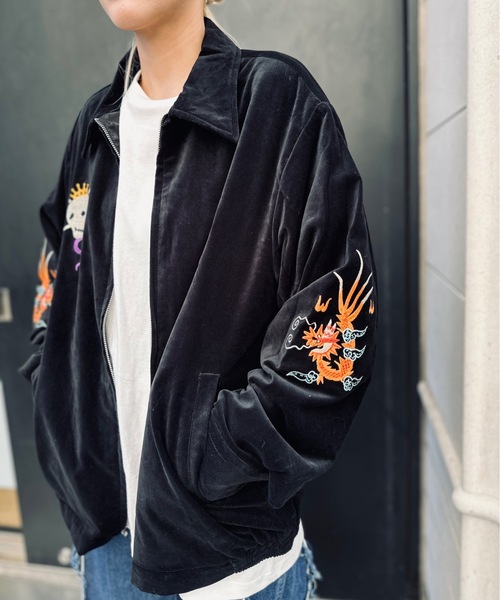 HOUSTON(ヒューストン)の「HOUSTON / COTTON VELVETEEN VIETNAM JACKET TIGER・MAP / 51507 / 51508(スカジャン・レディース・ブラック/ブラック系その他・X-LARGE/LARGE)」の11枚目の写真