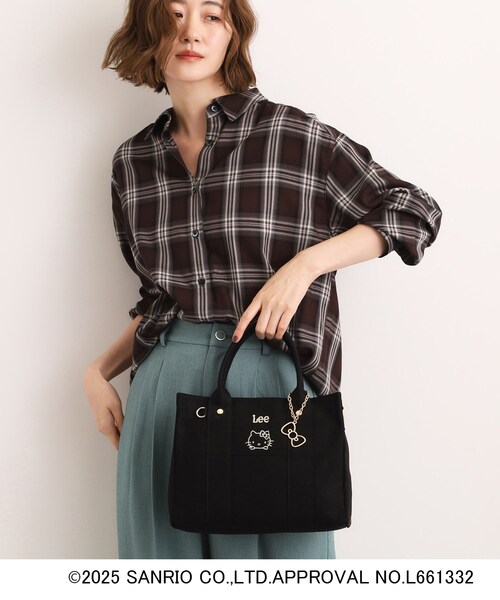 ハローキティコラボ（ハローキティコラボ）の「【ハローキティ】Lee別注ポケット刺繍スクエアトート（トートバッグ・レディース・グレー系2/ブラック/アイボリー/ブラック系2・00）」の2枚目の写真