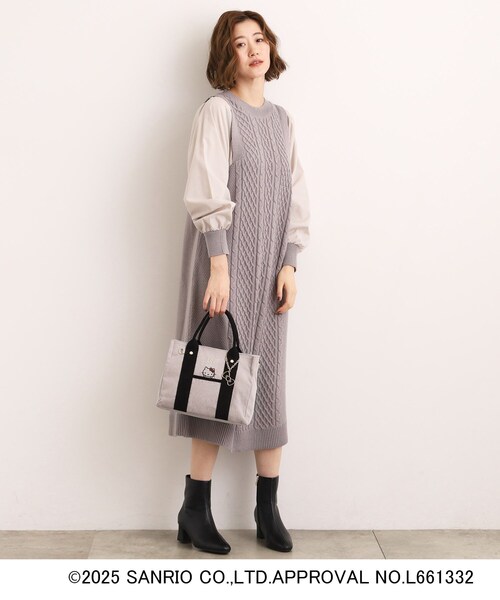 ハローキティコラボ（ハローキティコラボ）の「【ハローキティ】Lee別注ポケット刺繍スクエアトート（トートバッグ・レディース・グレー系2/ブラック/アイボリー/ブラック系2・00）」の14枚目の写真