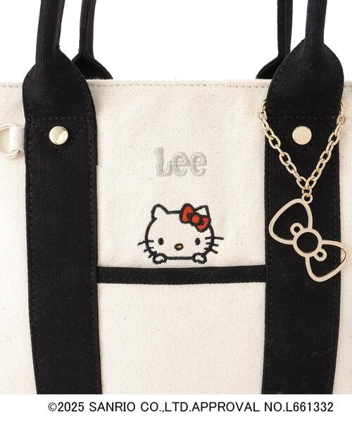familiar キティ　 刺繍トートバッグ ハローキティ】Lee別注ポケット刺繍スクエアトート（トートバッグ