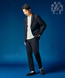 美品 エディフィス セットアップ トラベルスーツ ストレッチ 薄手 ネイビー L m.f.editorial スーツ 「吸水速乾 ストレッチ」m.f.