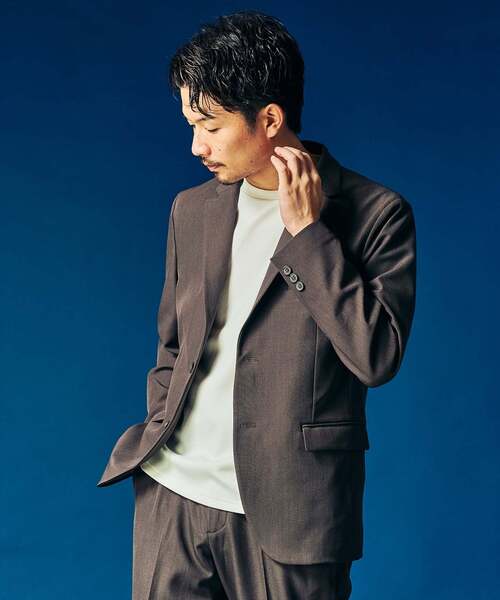 417 EDIFICE（フォーワンセブンエディフィス）の「4WAYストレッチ セットアップ  ”ジャケット1点+パンツ1点” の2点セット（スーツセット・メンズ・ブラック/カーキ/ブラウン/ネイビー・SMALL/MEDIUM/LARGE/X-LARGE/XX-LARGE）」の14枚目の写真