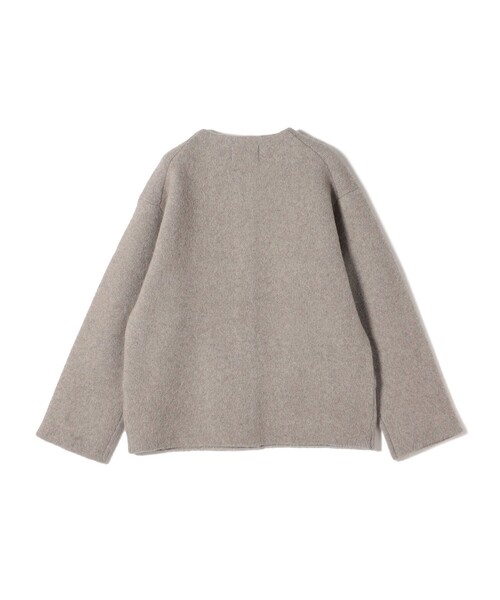 セール】フォックス ブレンド ノーカラー ニット コート（ノーカラー