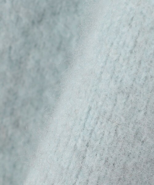 フォックス ブレンド ノーカラー ニット コート（ノーカラーコート