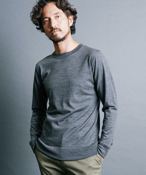 Magine（マージン）の「WOOL JERSEY PULLOVER KNITSAW L/S:ウールジャージ プルオーバー ニットソー ロングスリーブ（ニット/セーター・メンズ・チャコールグレー/ブラック/ネイビー/オリーブ・44/46/48）」の2枚目の写真