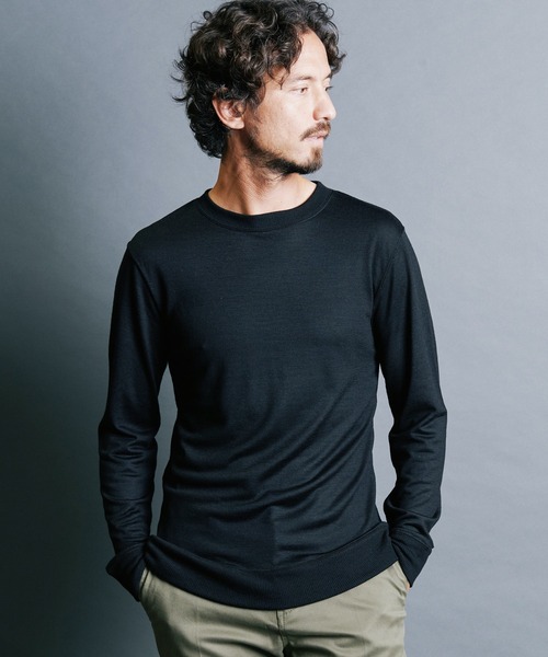 Magine（マージン）の「WOOL JERSEY PULLOVER KNITSAW L/S:ウールジャージ プルオーバー ニットソー ロングスリーブ（ニット/セーター・メンズ・チャコールグレー/ブラック/ネイビー/オリーブ・44/46/48）」の6枚目の写真